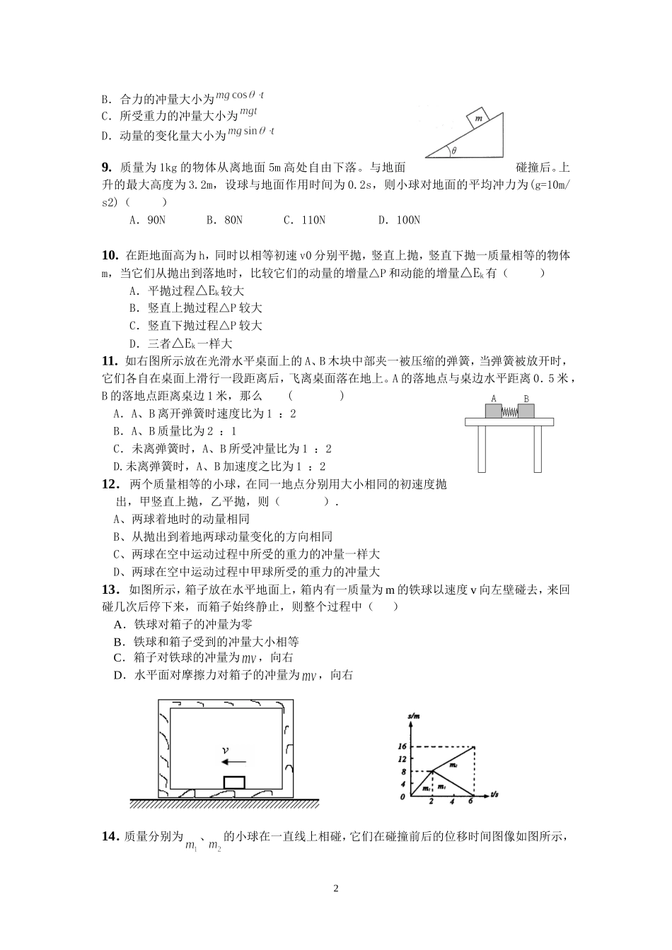 【2】【培优】高二第04次培优材料-动量基础-学生版_第2页