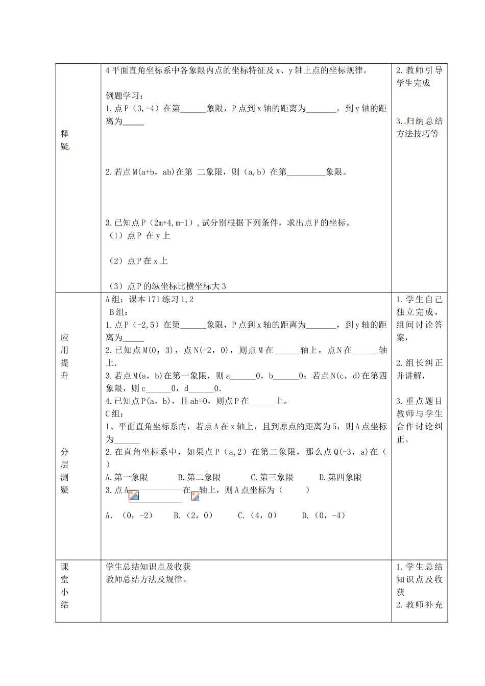 七年级数学下册 14.2 平面直角坐标系教案 （新版）青岛版-（新版）青岛版初中七年级下册数学教案_第3页