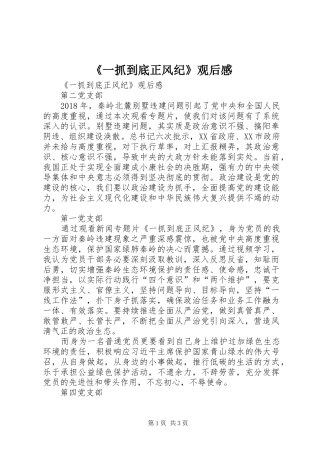 《一抓到底正风纪》观后感 