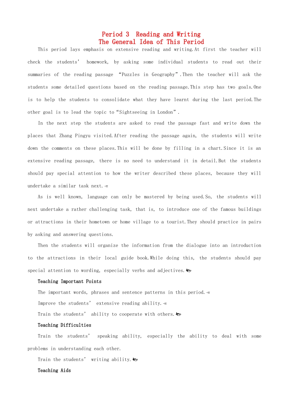 高中英语 Unit 2 The United Kingdom Period 3 优秀教案 新人教版必修5_第1页