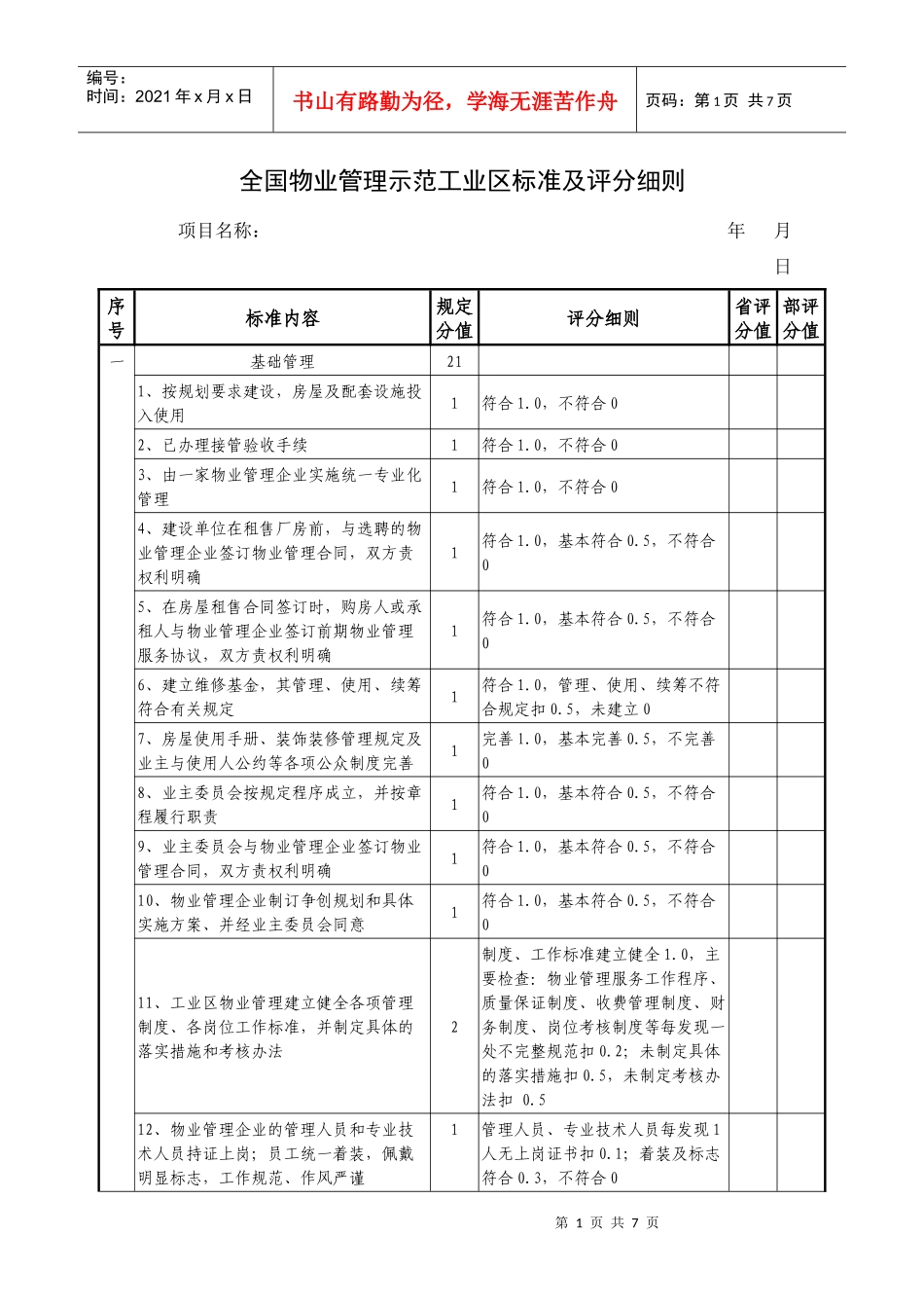 《全国物业管理示范工业区标准及评分细则》_第1页