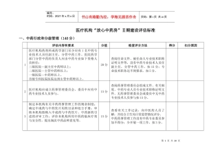 医疗机构放心中药房Ⅱ期建设评估标准