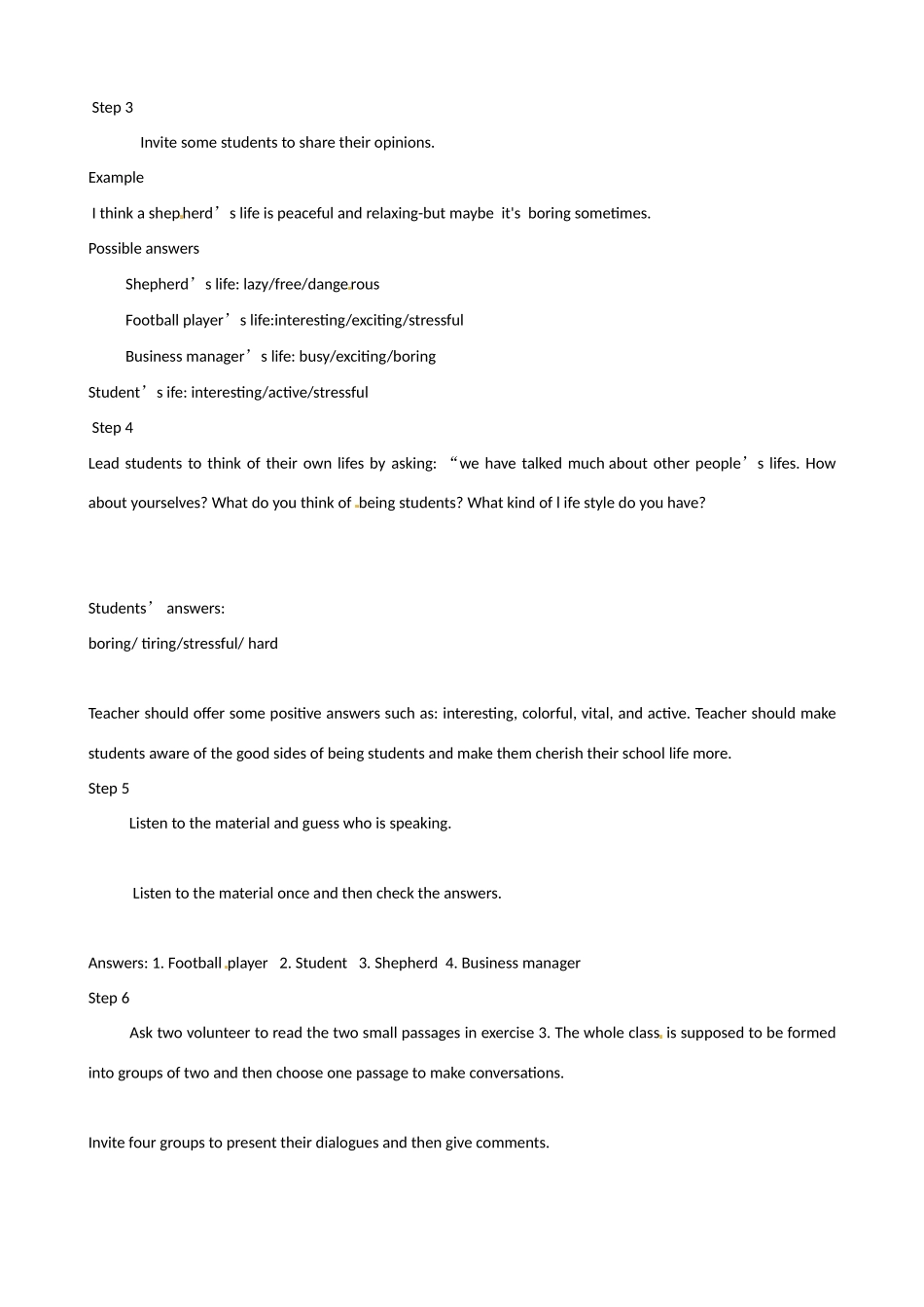 高中英语 Unit 1 Lifestyles （warm-up）教案 北师大版必修1-北师大版高一必修1英语教案_第2页