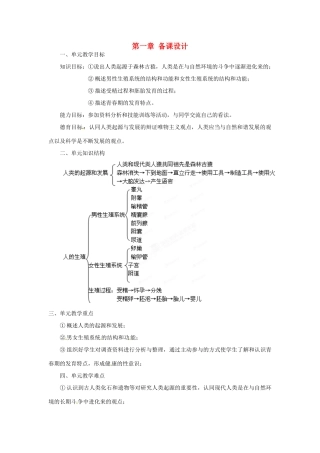 山东省临淄外国语实验学校八年级生物上册 第四单元 第一章 备课设计 鲁科版