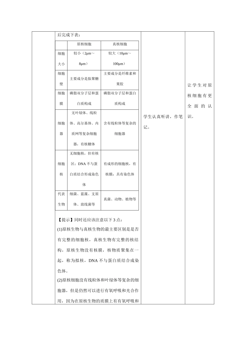 高中生物《原核细胞》教案3 浙教版必修1_第3页