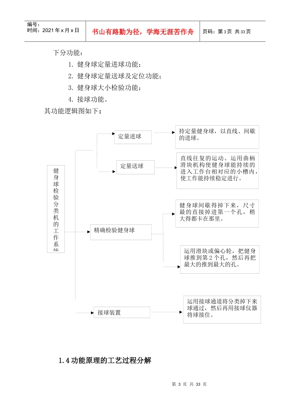 健身球检验分类机课程设计--机械原理_第3页