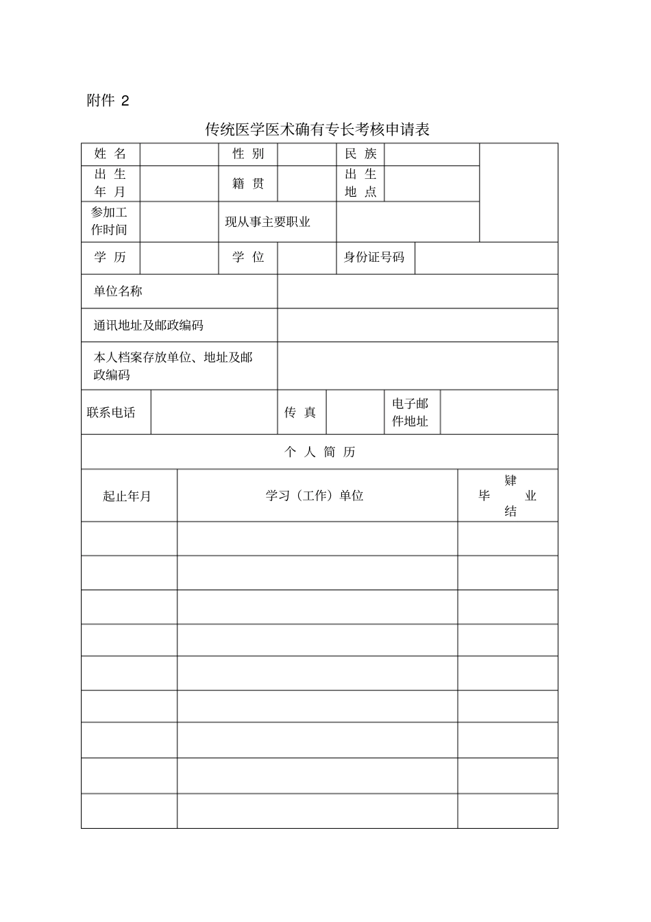 中医确有专长考试表_第3页
