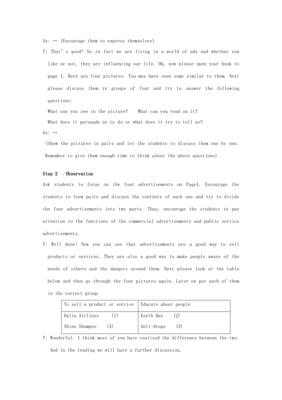 高中英语 Unit1 Advertising教案 牛津译林版必修4-牛津版高一必修4英语教案_第2页