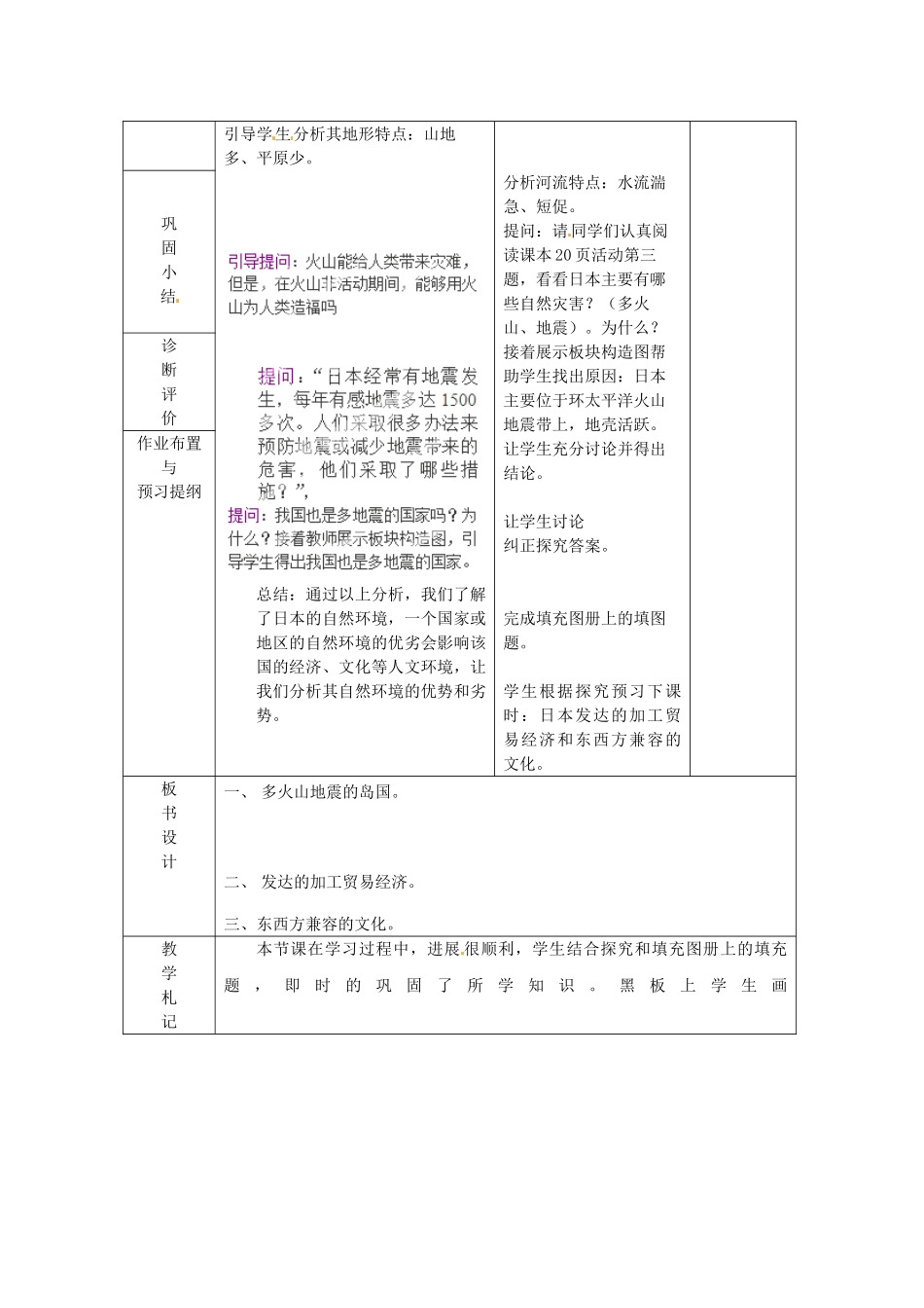 山东省临沂市蒙阴县第四中学八年级地理会考复习 日本教案 新人教版_第2页
