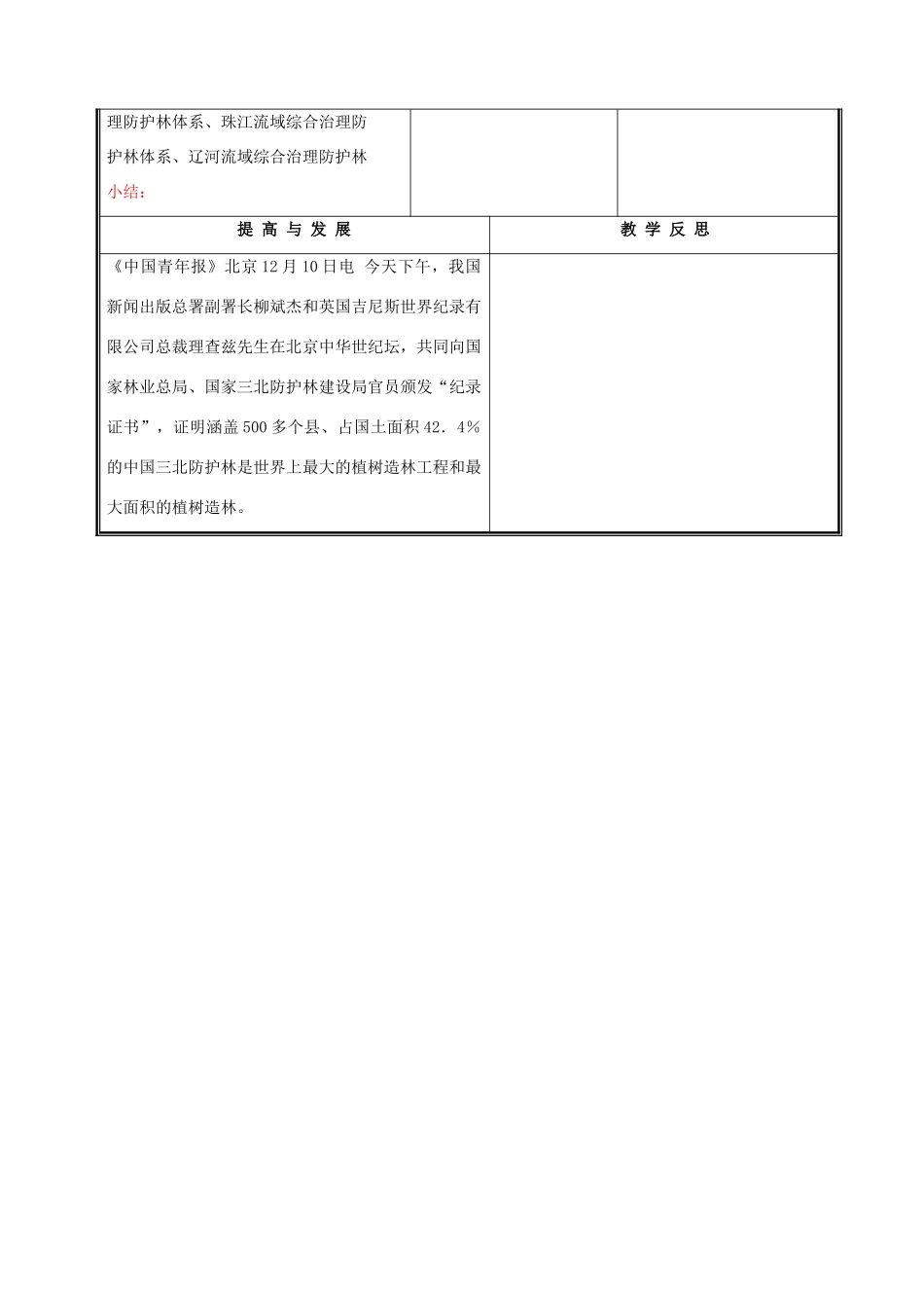 七年级生物上册《我国的绿色生态工程》教案1 北师大版_第2页