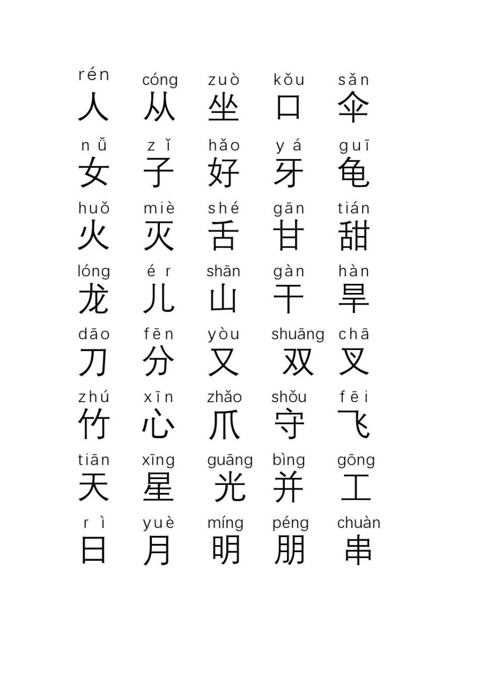 幼儿识字大全1000个常用汉字(带注音)_第1页