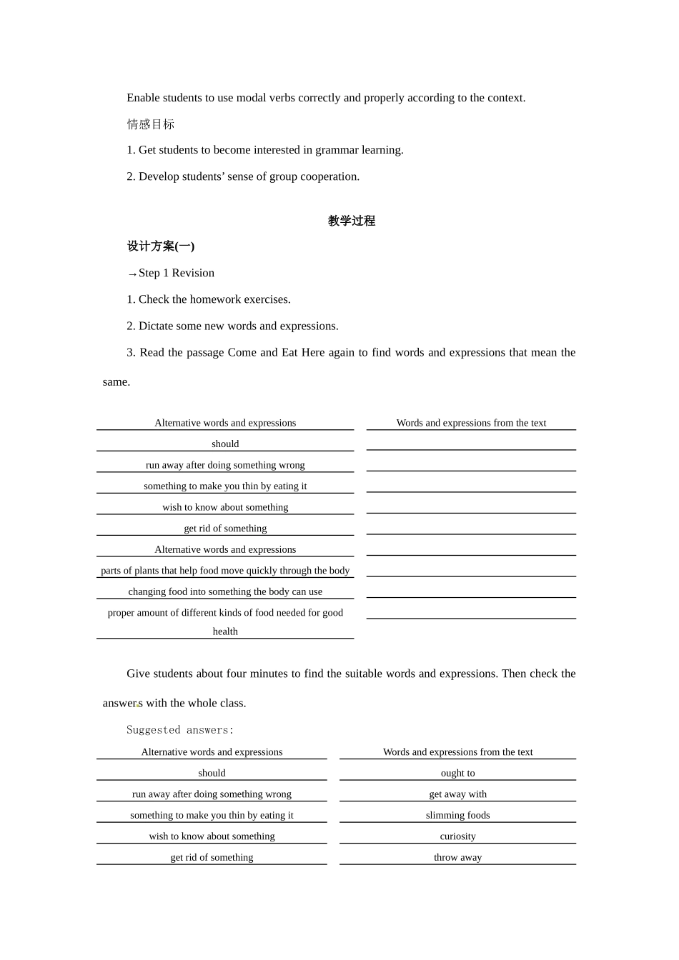 高中英语 Unit 2　Healthy eating Period 3　Learning about language Grammar优秀教案 新人教版必修3_第2页