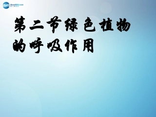 七年级生物上册 3.5.2 绿色植物的呼吸作用课件 （新版）新人教版