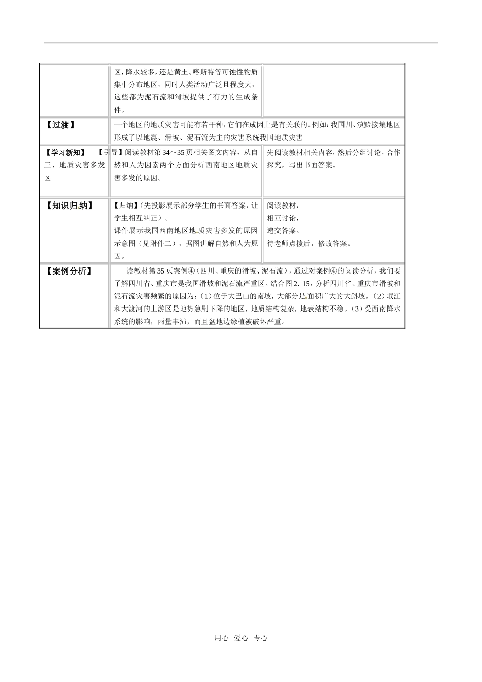 高中地理：22《中国的地质灾害》教案(1)新人教版选修5_第3页