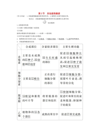 高中生物 第3章 植物的激素调节 第3节 其他植物激素教案 新人教版必修3-新人教版高二必修3生物教案