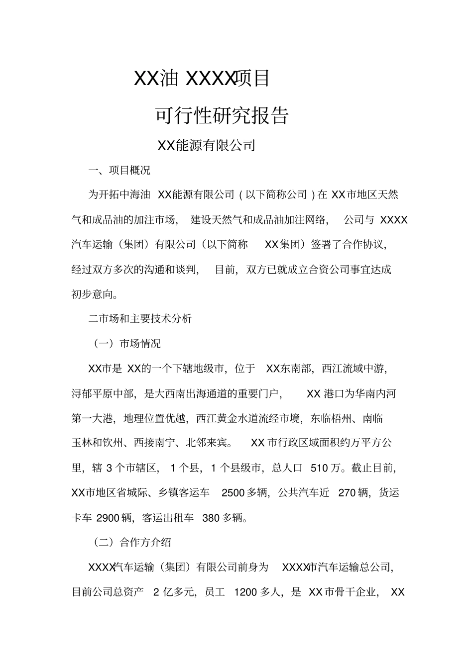 成立能源合资公司项目可行性研究报告_第1页