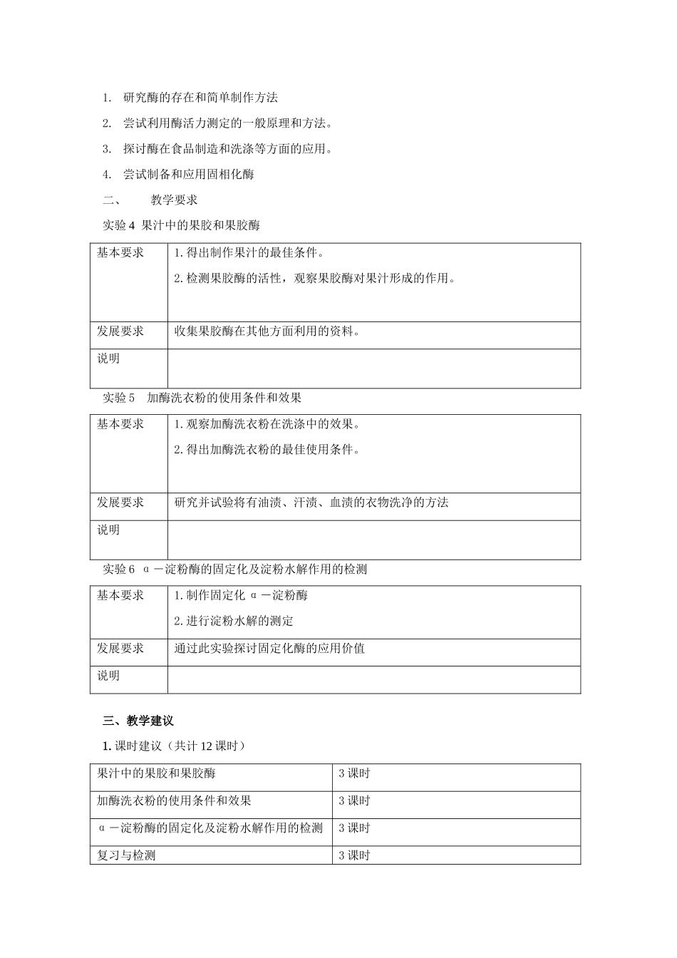 高中生物 《生物技术实践》教学建议 浙科版选修1_第2页