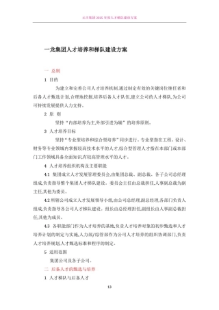 人才梯队建设方案14340