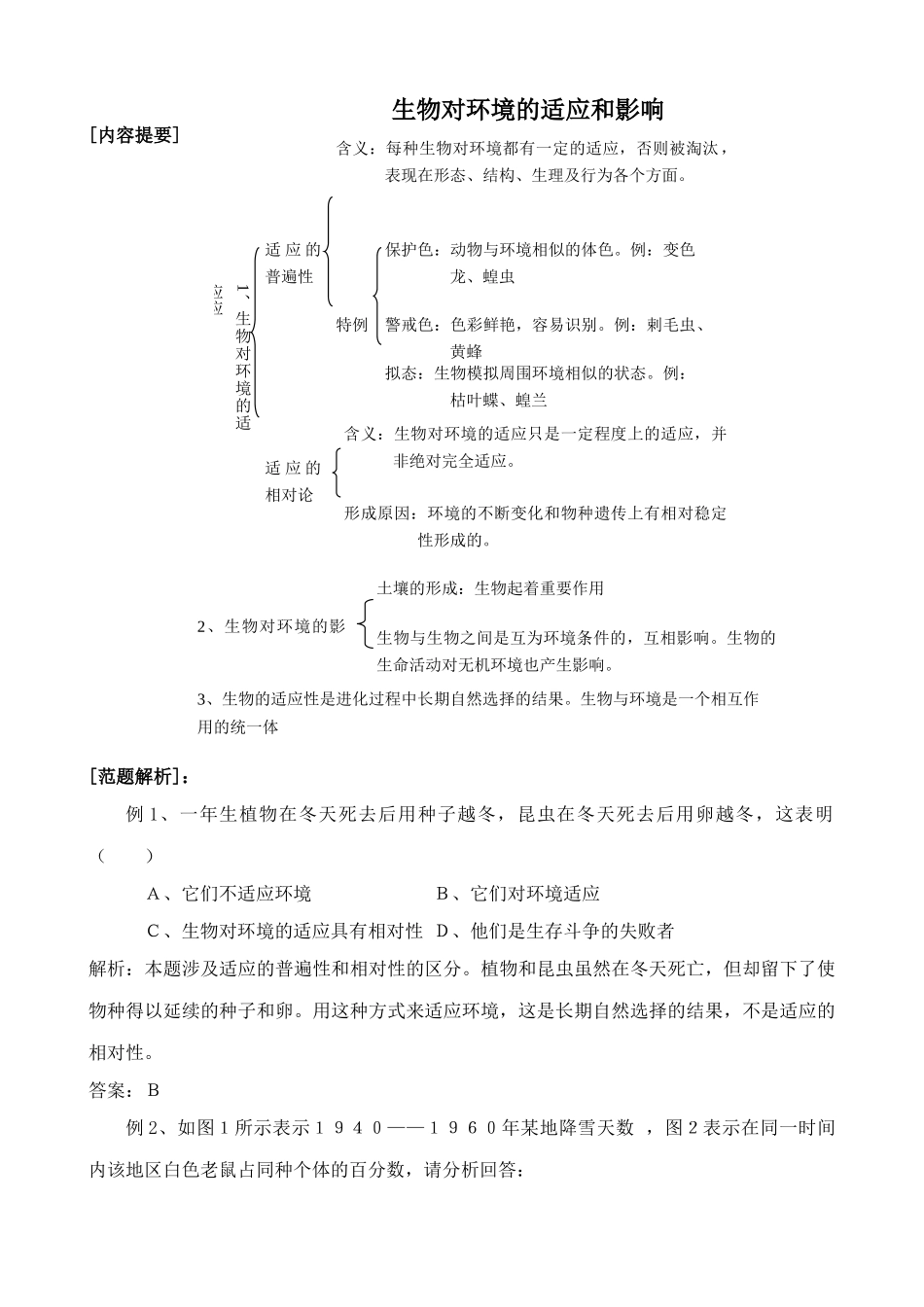 鲁教版七年级生物上册 生物对环境的适应和影响0111_第1页
