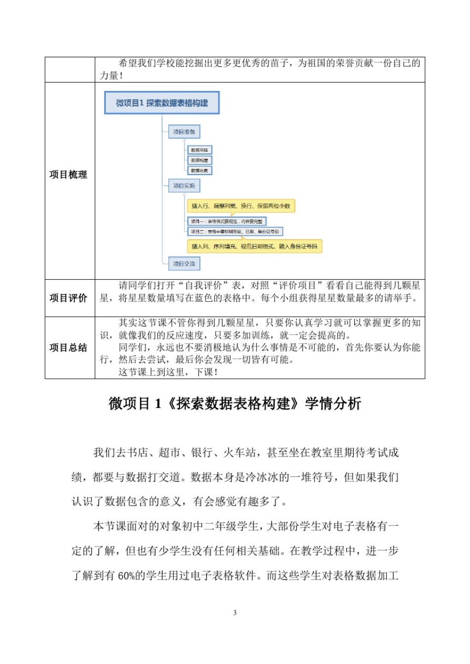 初中信息技术_探索数据表格构建教学设计学情分析教材分析课后反思_第3页