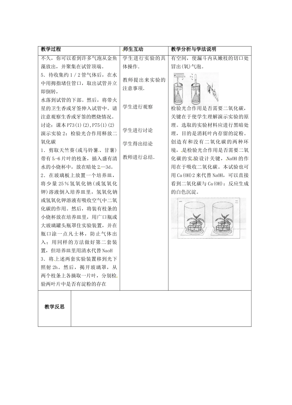 七年级生物上册 5.1 光合作用教案3 北师大版-北师大版初中七年级上册生物教案_第3页