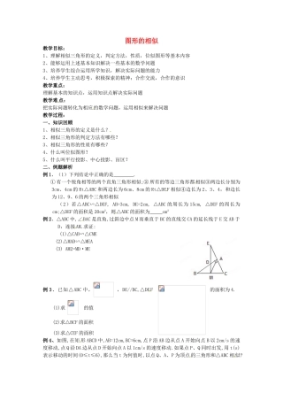 九年级数学下册《第六章 图形的相似》教案 （新版）苏科版-（新版）苏科版初中九年级下册数学教案