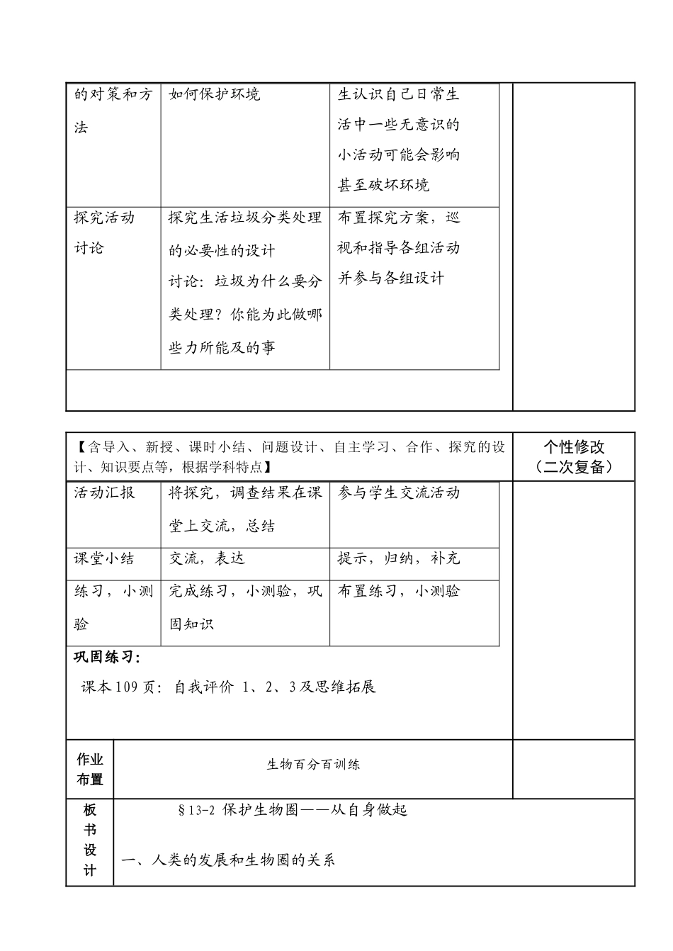 七年级生物下册13-2保护环境——从自身做起教案苏教版_第2页