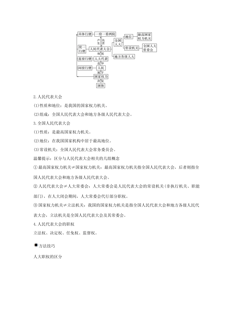 （鲁京津）高考政治总复习 第三单元 第五课 我国的人民代表大会制度教案（必修2）-人教版高三必修2政治教案_第3页