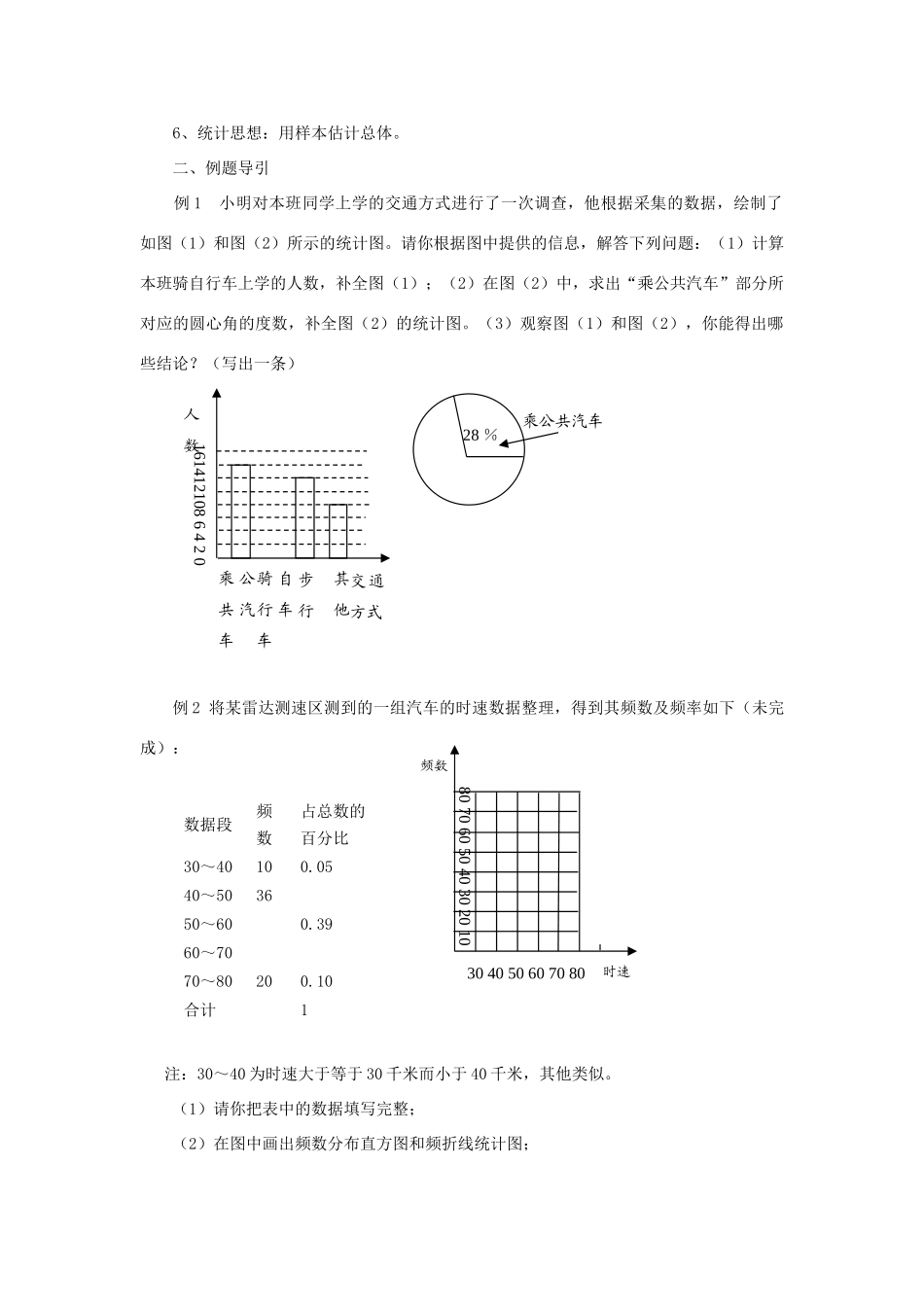 七年级数学上册 第六章数据的收集与描述复习教案 湘教版_第2页
