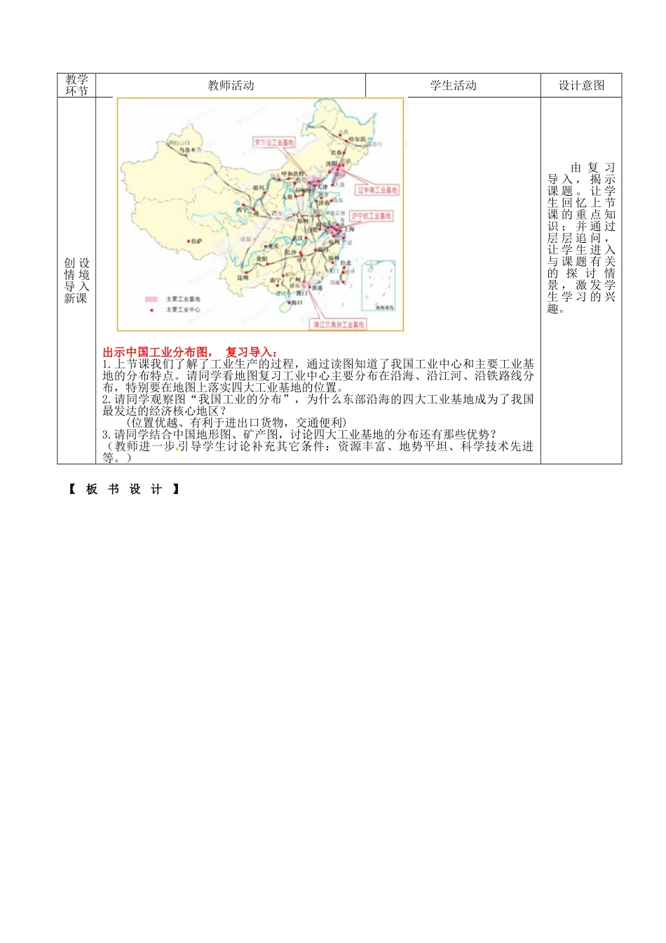 山东省枣庄市第四十二中学八年级地理上册 第四单元《工业的分布》教案（2） 新人教版_第2页