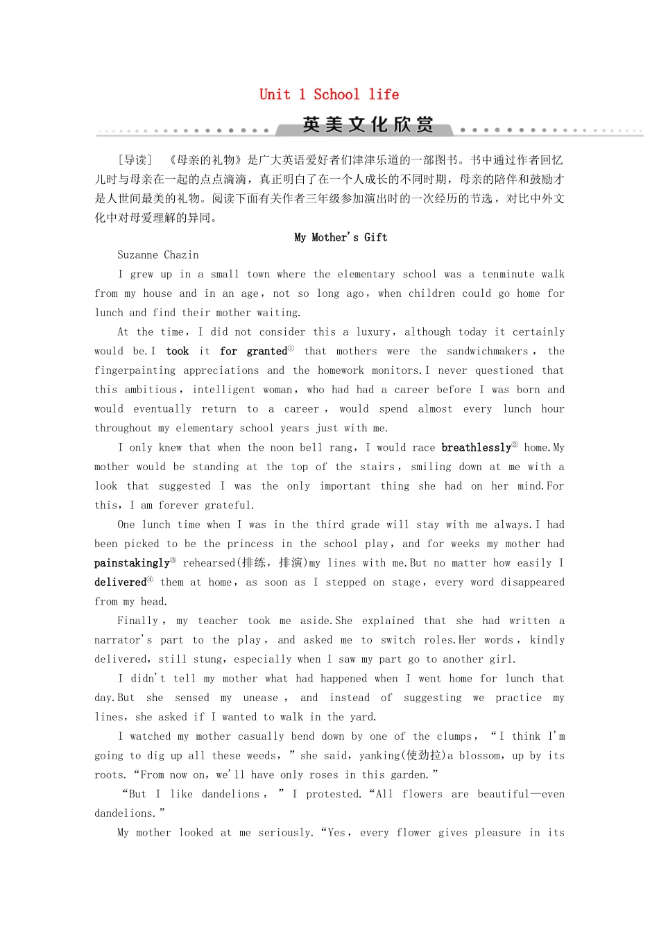 高中英语 Unit 1 School life英美文化欣赏教案（含解析）牛津译林版必修1-牛津版高一必修1英语教案_第1页