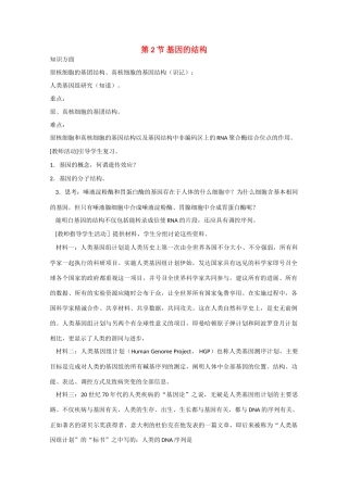 高三生物：3.2 基因的结构 教案（1）人教版