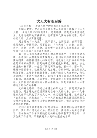 大无大有观后感 