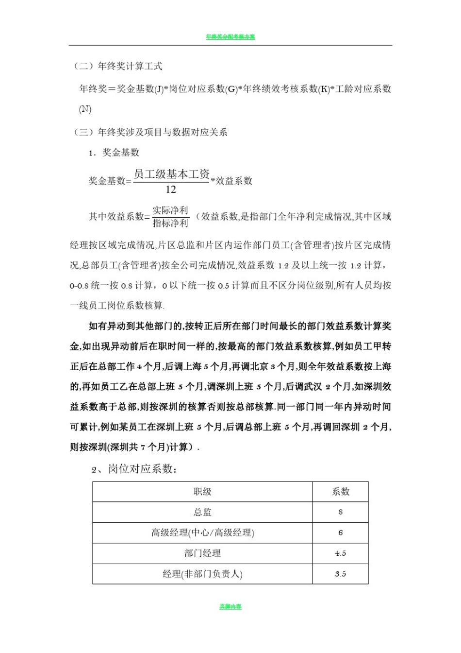 2017年公司年终奖分配方案终稿_第2页