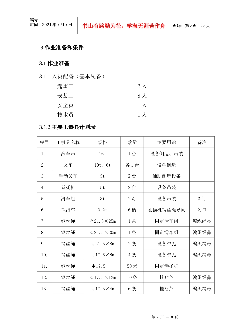 #3炉A侧称重给煤机吊装专项方案_第2页