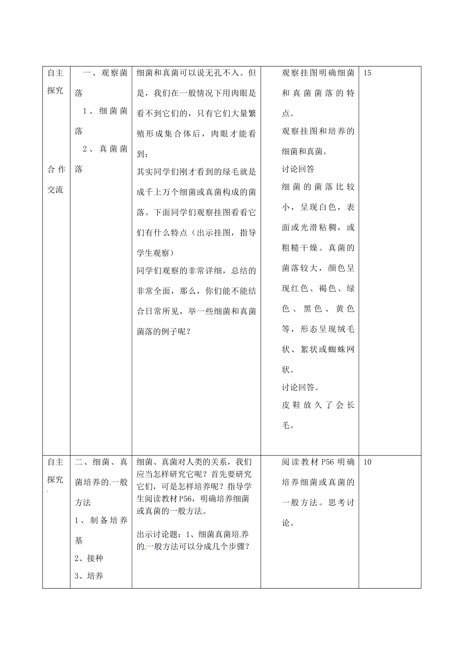 山东省临沭县第三初级中学八年级生物上册 细菌和真菌的分布教案 新人教版_第3页