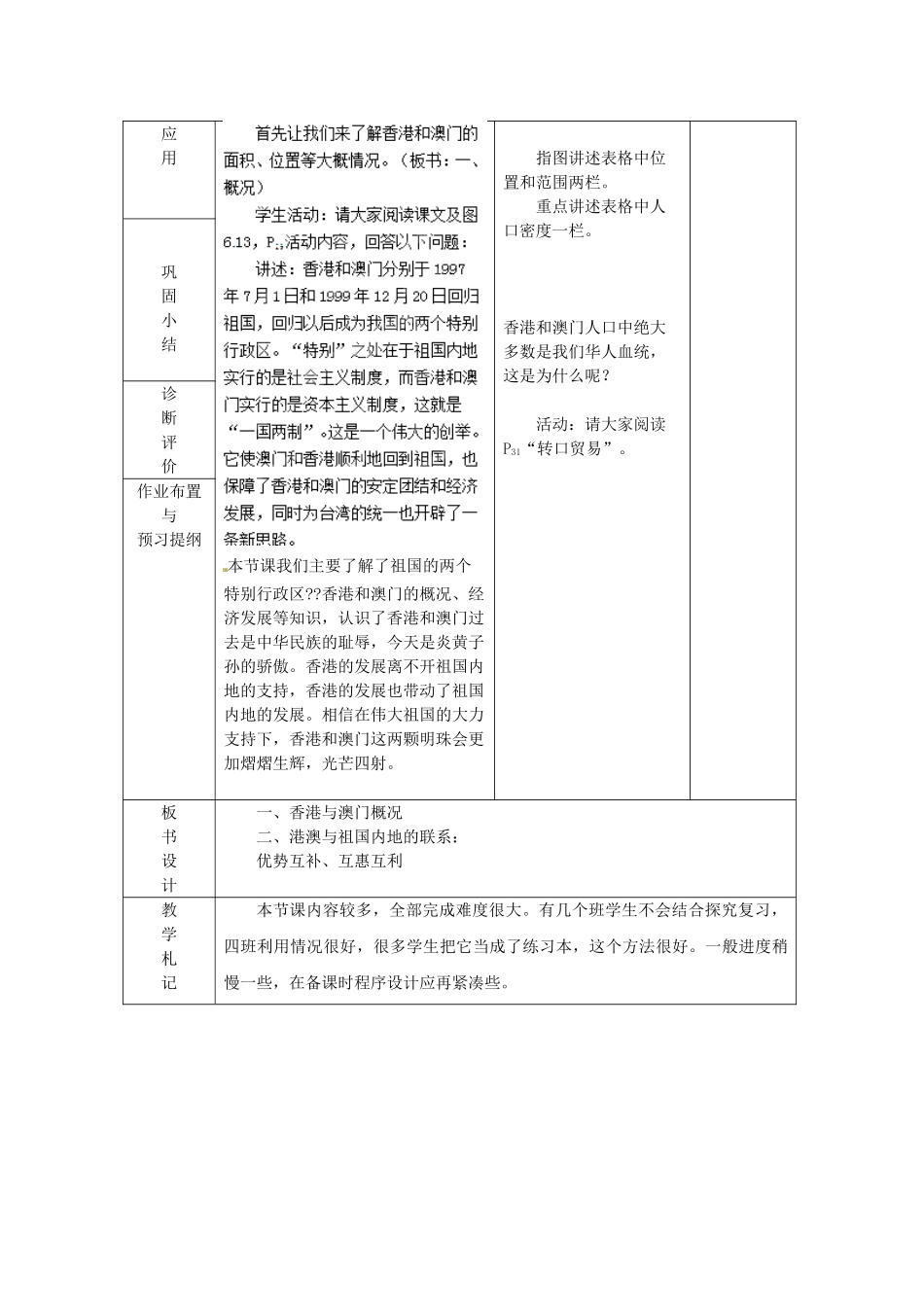 山东省临沂市蒙阴县第四中学八年级地理会考复习 香港和澳门教案 新人教版_第2页