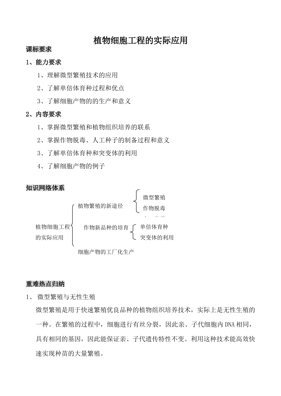 高中生物人教版选修3植物细胞工程的实际应用1_第1页