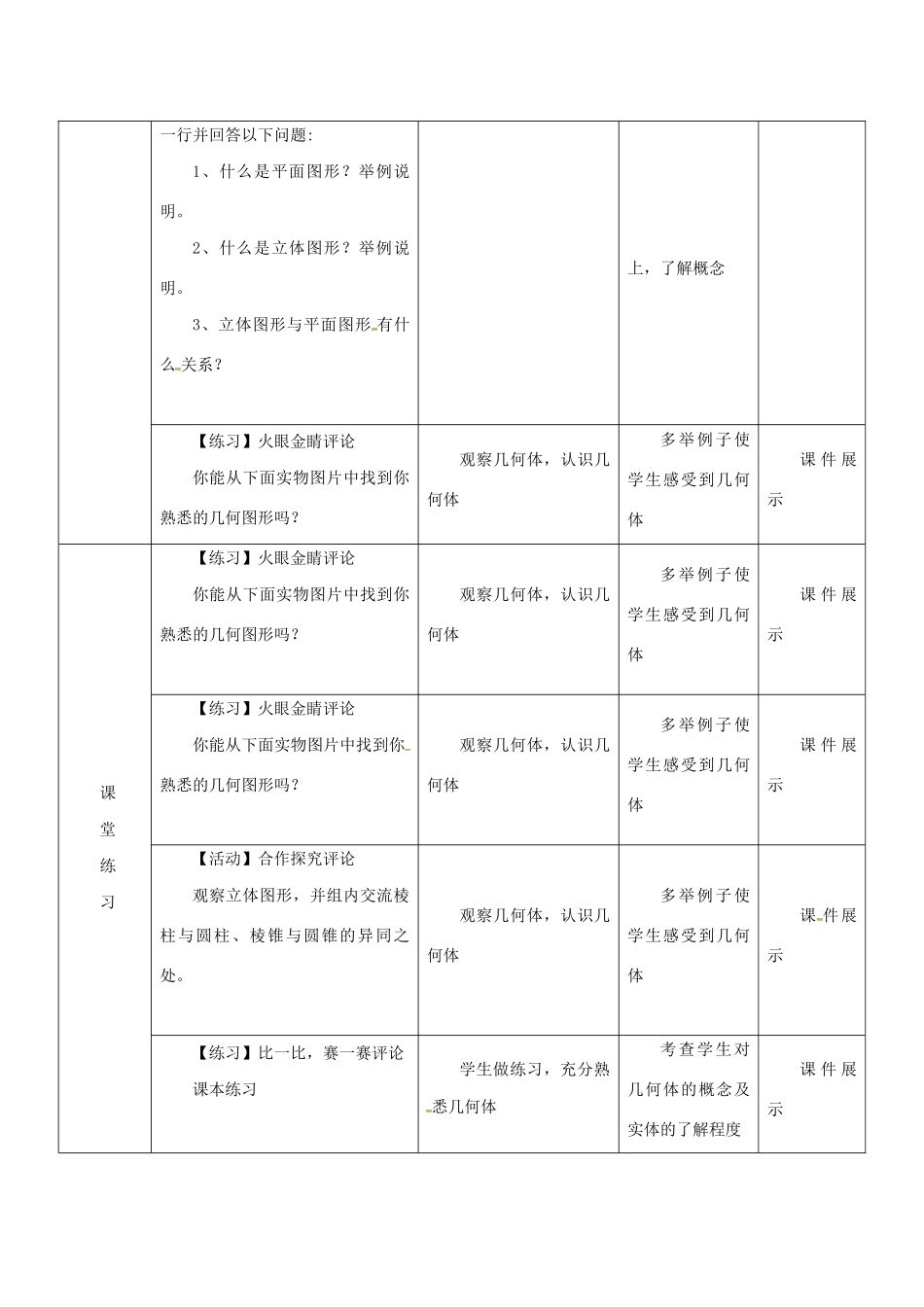 七年级数学上册 第四章 几何图形初步 4.1 几何图形 4.1.1 立体图形与平面图形教案（新版）新人教版-（新版）新人教版初中七年级上册数学教案_第2页