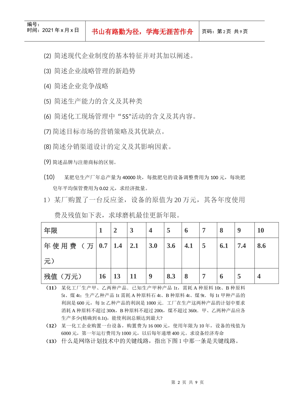 化工企业管理复习提纲_第2页