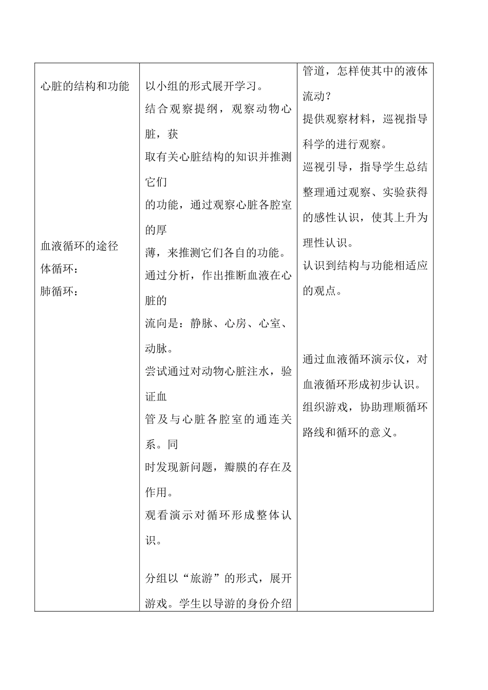 鲁科版八年级生物输送血液的泵 心脏教案_第2页