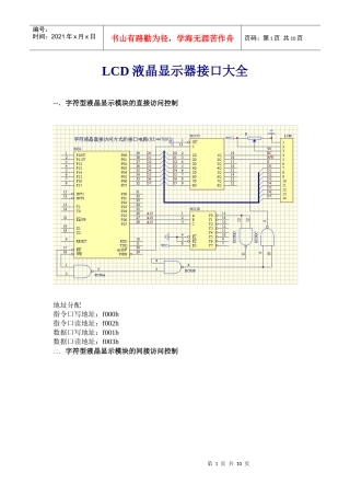 LCD液晶显示器接口大全