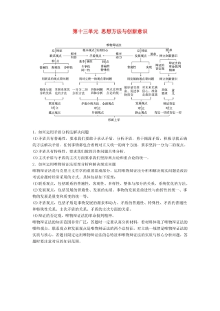 （鲁京津琼专用）高考政治大一轮复习 第十三单元 思想方法与创新意识单元综合提升 核心知识整合讲义-人教版高三全册政治教案