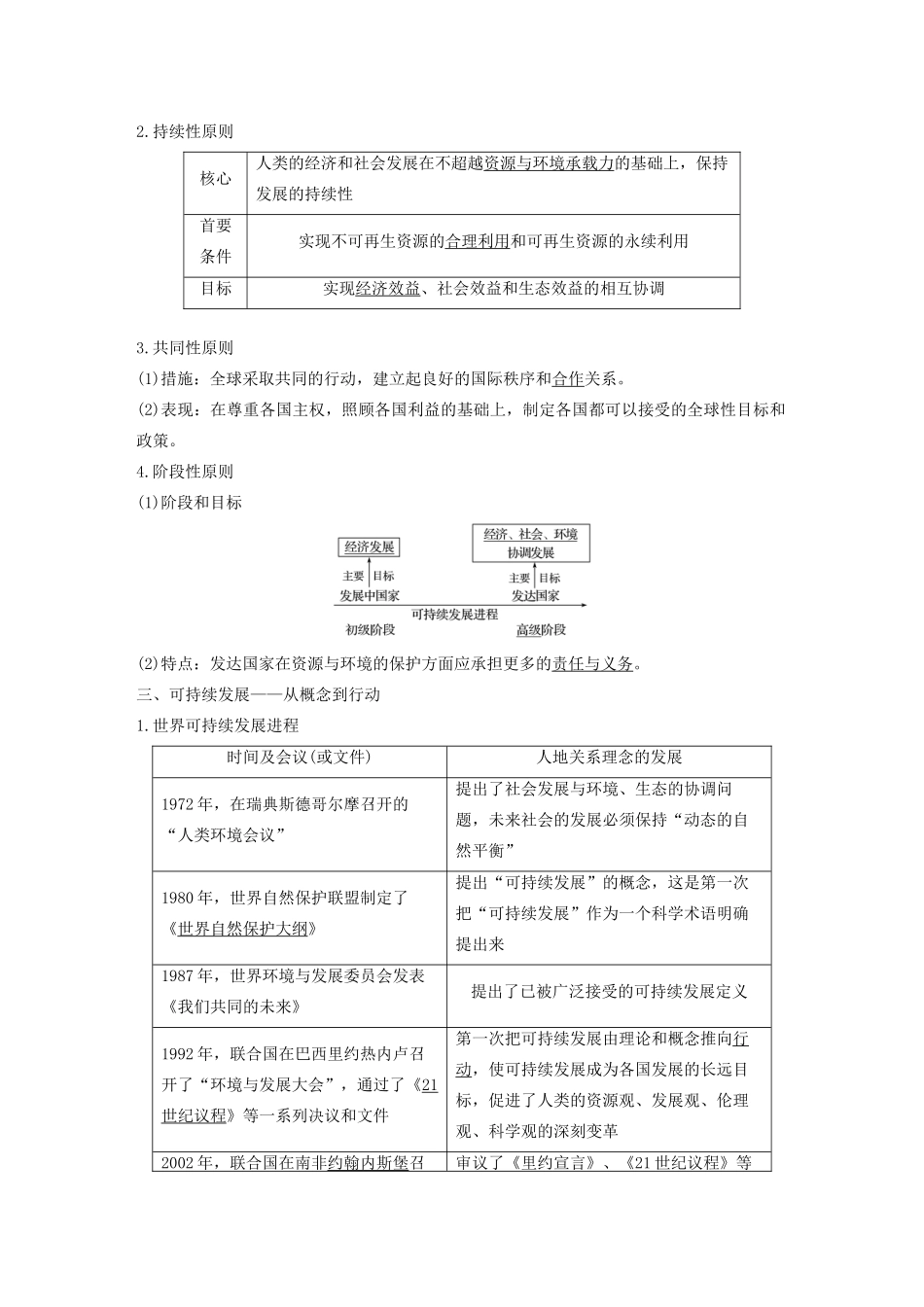 高中地理 第二单元 走可持续发展之路 第二节 可持续发展的基本内涵讲义（含解析）鲁教版必修3-鲁教版高二必修3地理教案_第2页