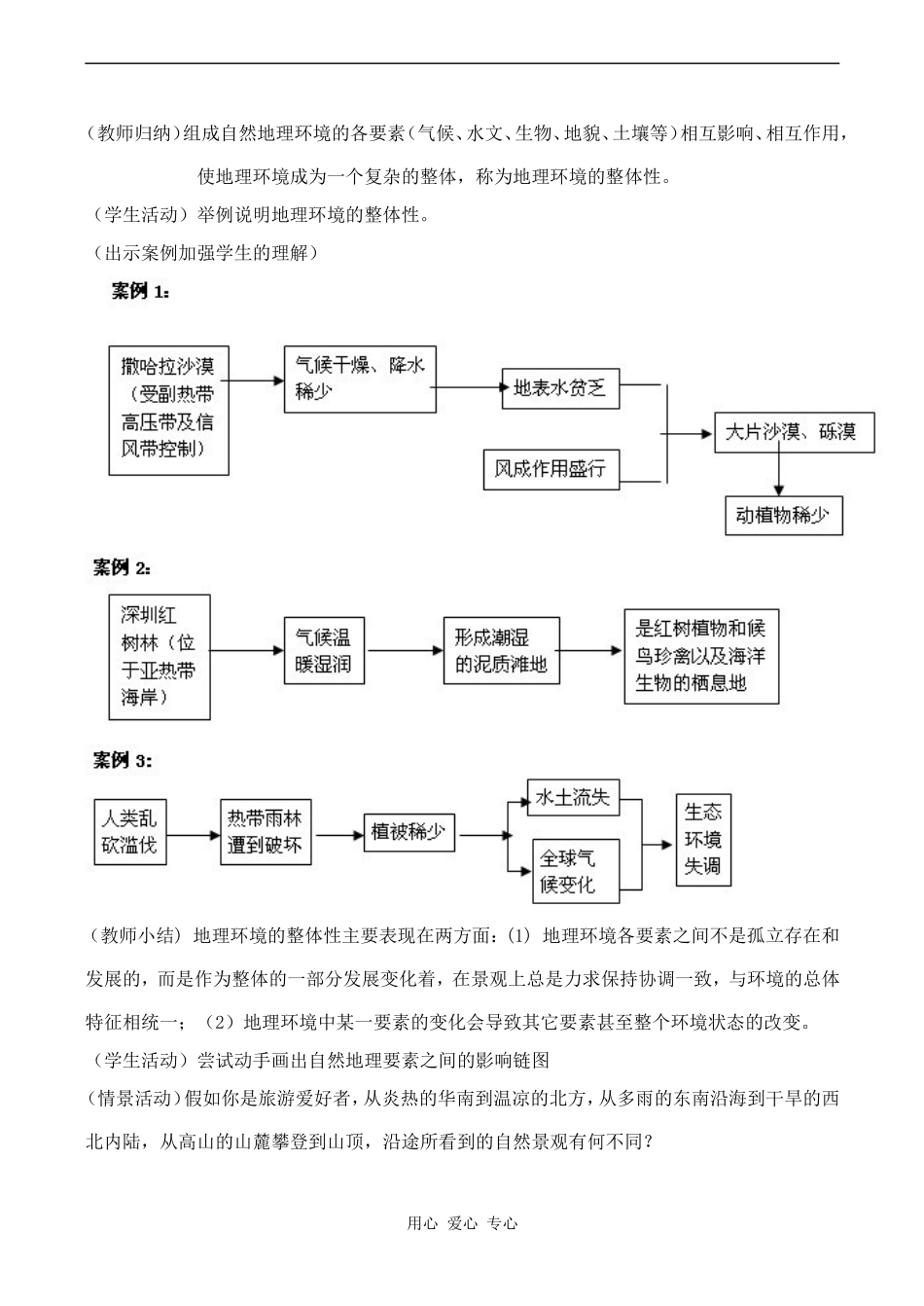 高中地理第三章第二节地理环境的整体性和地域分异（教案）中图版必修一_第2页