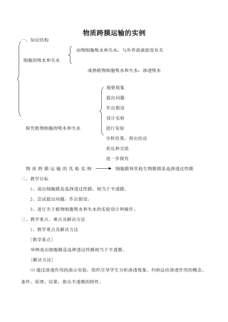 高中生物物质跨膜运输的实例人教版必修1