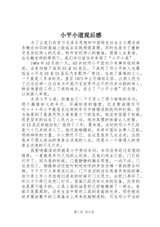 小平小道观后感 