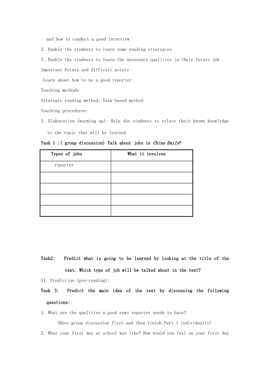 高中英语 Unit 4《Making the News》教案（4） 新人教版必修5_第2页