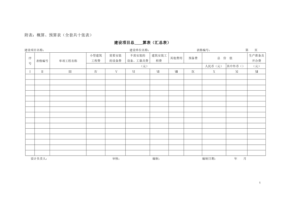 (新)通信建设工程概算、预算表_第1页