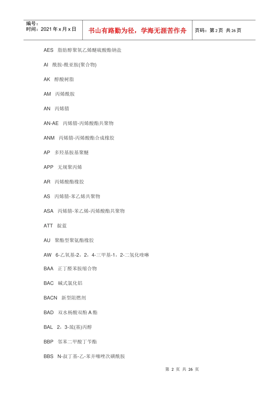 化工常用缩略语515833615_第2页